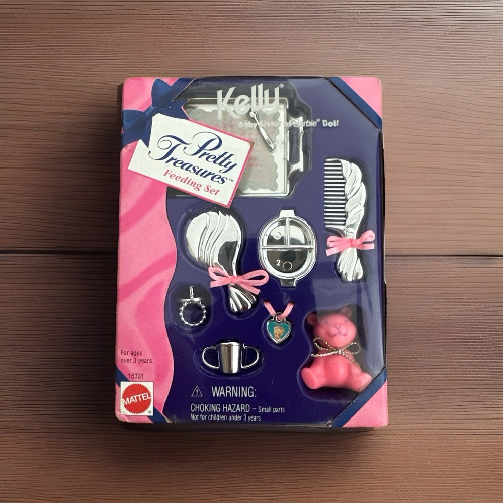 Vtg 1996 Mattel Kelly ‎ Barbie Pretty Treasures Feeding Set 16331